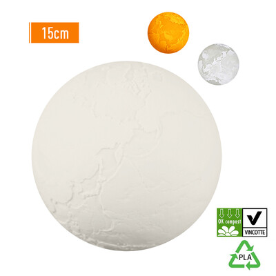 

3D Printing Touching Earth Light USB Rechargeable 2-Color Dimmable Night Lamp Bedroom Decor with Wooden Stand