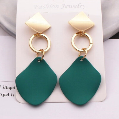 

EK805 New Fashion Rhombus Sheets Pendant Earrings for Women Geometric Metal Square Long Dangle Earring Party Jewelry oorbellen