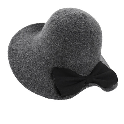 

British fisherman hat bow wool hat tide autumn&winter wool hat ladies dome basin hat spring warm knit hat