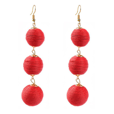 

Thread Ball Dangle Earrings for Women Drop Earrings Beaded Jewelry