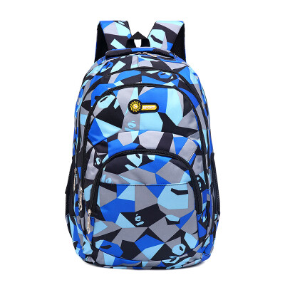 

Oxford cloth backpack Geometric printing outdoor leisure backpack large capacity wind shoulder bag