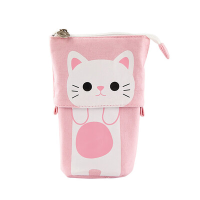 

Portable Stationery Large Capacity Flexible Pen Bag Zipper Storage Box Makeup Pouch Cat Pencil Case