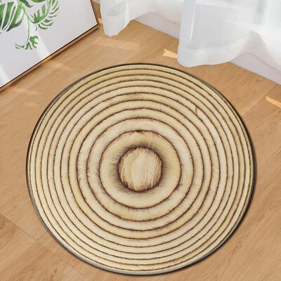 

Toponeto Wood Grain Kids Play Round Carpet Home Area Rug Living Room Floor Yoga Mat
