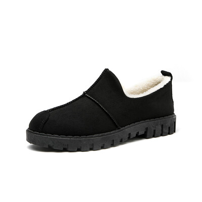 

The new Korean version of 2018 autumn&winter velvet Doug womens shoes Joker student winter shoes snow cotton Mao Mao two cott