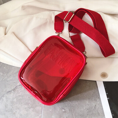 

Ins super hot small bag woman 2019 new Korean version of jelly transparent square bag simple mini oblique satchel bag