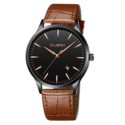

Gobestart Mens Fashion Sport Stainless Steel Case Leather Band Quartz Analog Wrist Watch