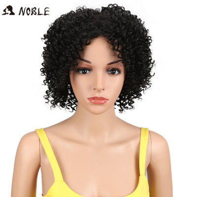

Noble Wigs Kanekalon 12 Inch Short Wig Kinky Curly Synthetic Hair Wigs For Black Women Heat Resistant 2 Color Free Shipping