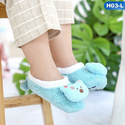 

New Baby Coral Socks Infant Anti Slip Kids Cute Cartoon Animal Child Floor Warm Soft Boys Girls Socks Spring Winter-in Socks