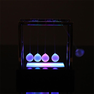 

Siaonvr Newtons Cradle LED Light Up Kinetic Energy Home Office Science Toys Home Decor