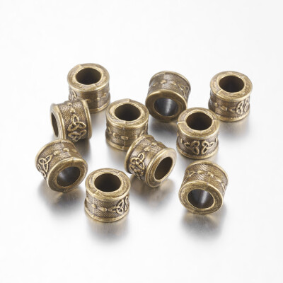 

Tibetan Style European Beads Large Hole Beads Column with Trinity Knot Antique Bronze Lead Free Cadmium Free&Nickel Free