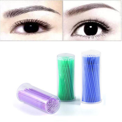 

Cotton swab 100xdisposable brush eyelash mascara wands applicator extension makeup tool micro brush