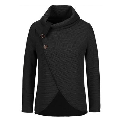 

Vintage Heaps Collar Women Autumn Knitted Sweater Long Sleeve Loose Tops