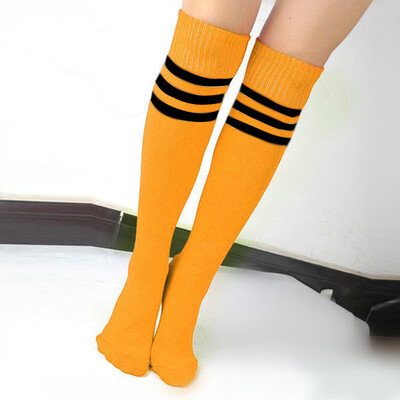 

Women Men Unisex Athletic Stripe Sports Football Running Knee High Tube Socks