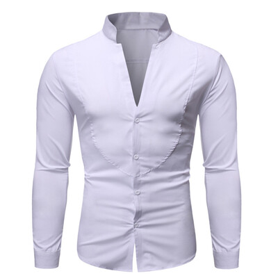 

Tailored Mens New Style Simple Fashion Pure Long Sleeve Shirt Fashion Comfortable Blouse