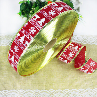 

Siaonvr Xmas Tree Decor Print Pattern Christmas Tree Imitation Linen Christmas Ribbon