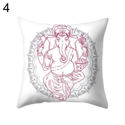 

Cartoon Buddha Lotus Pillow Case Waist Throw Cushion Cover Car Office Home Decor