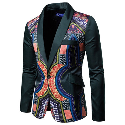 

Cloudstyle Mens national print suit two-piece suit top pants 11643