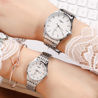

Stainless steel mens watch business simple couple table butterfly buckle waterproof watch