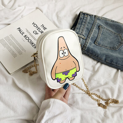 

Cartoon cute sponge baby chain bag 2019 new fashion wild Messenger bag super cute big star shoulder bag
