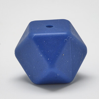 

Food Grade Environmental Silicone Beads Chewing Beads For Teethers DIY Nursing Necklaces Making Faceted Cube MarineBlue 17x17