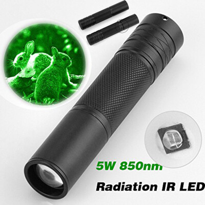 

Saidsome 5W 850nm LED Infrared IR Flashlight Torch Zoomable for Night Vision Scope flashlight lamp