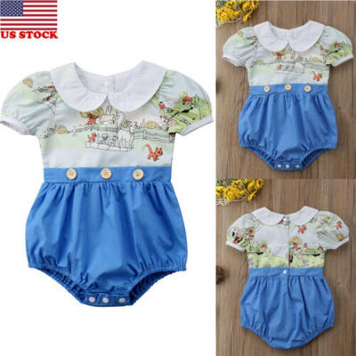 

Newborn Infant Baby Girl Romper Floral Bodysuit Sunsuit Summer Clothes Outfits