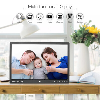 

Andoer 15 Inch Large Screen LED Digital Photo Frame Desktop Album 1280 800 HD Music Video eBook Clock Calendar Functions wit