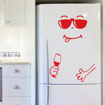 

〖Follure〗Cute Sticker Fridge Happy Delicious Face Kitchen Fridge Wall Stickers Art
