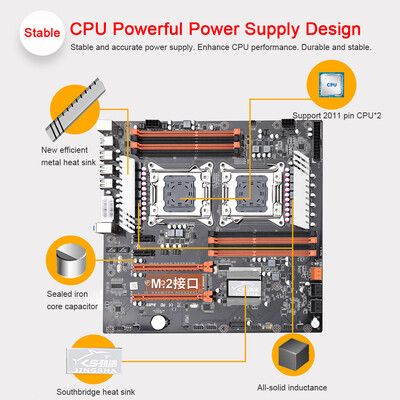 

Jingsha X79 Dual CPU Motherboard LGA2011 SATA30 E-ATX M2 256G DDR3 Mainboard