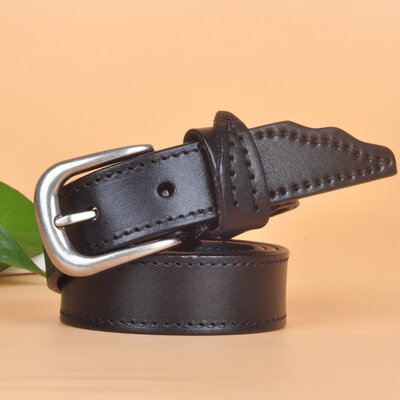 

Jeans belt female leather simple wild pants with pure leather casual fashion belt first layer leather Korean version of