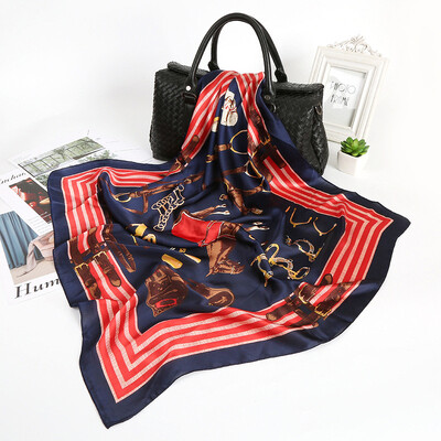 

Korean version of autumn&winter wild scarf dual-use shawl womens bib wild fashion printing silk scarves sunscreen