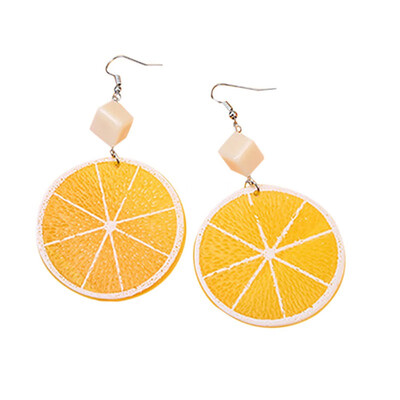 

Stud Earrings for Women Geometric Stud Earrings Vintage Fruit Lemon Pattern Alloy Wild Sweet Jewelry Earrings NEW