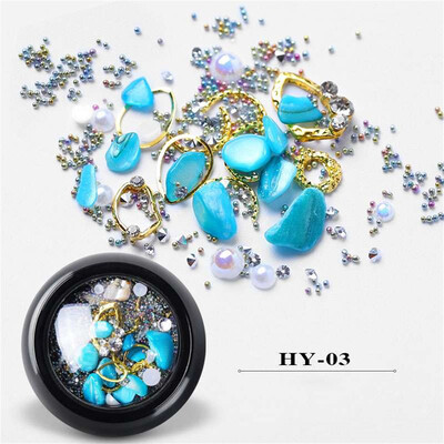 

Toponeto Shining Diamonds Dazzling Marine Style Nail Sticker Sequins Nail Art Decoration