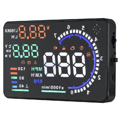 

A8 55in Car HUD Headup Display with OBD 2 Interface Plug Auto Driving Parameters Projection