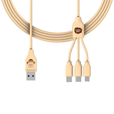 

BIZKEY 3 in 1 Cartoon USB Charging Cable Type-C8 PinMicro Charger Cord