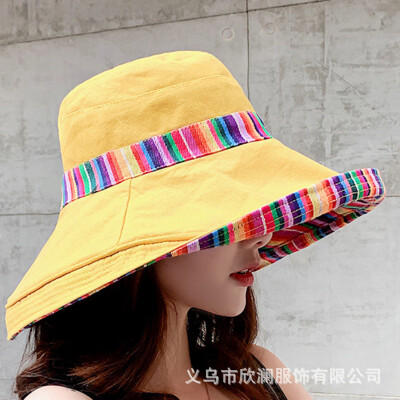 

Sunshade hat Female eaves Summer Korean version of 100-huddled hat Fisherman hat Japanese sunshade hat foldable sunhat