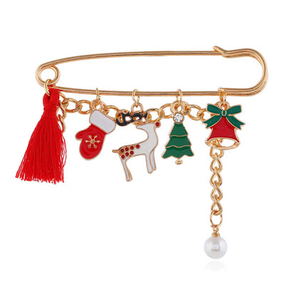 

1Pcs Christmas Gifts Clothes Cosplay Santa Claus Elk Snowman Pin Brooch Christmas Element Brooch