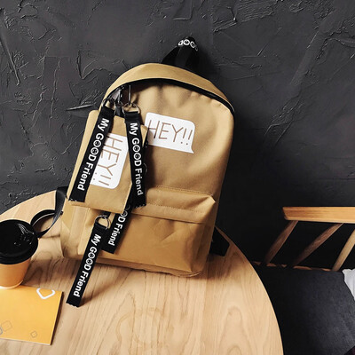 

Tailored Unisex Canvas Letter Backpack Outdoor Travel Backpack Student Bag