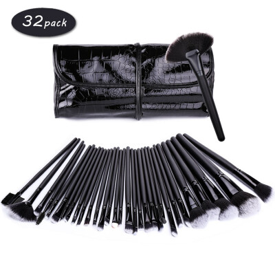 

Makeup Brushes 32pcs Cosmetic Kit Eyebrow Blush Foundation Powder Make up Brush Set With Black Case