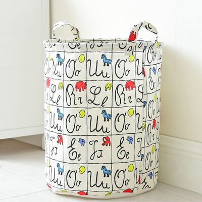 

Gobestart Cotton Linen Waterproof PE Coating Storage Basket Sundries Storage Box