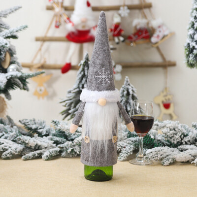 

Gobestart Merry Christmas Santa Wine Bottle Bag Cover Xmas Festival Party Table Decor Gift