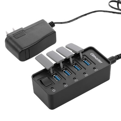 

OImaster 4 Ports USB30 Hub 5Gbps High Speed Hub Fast Charging Support WindowsXPLinuxMacMix with Dustproof Cap
