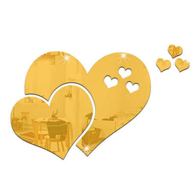 

3D Mirror Wall Stickers Love Heart Decal DIY Home Bedroom Art Decor