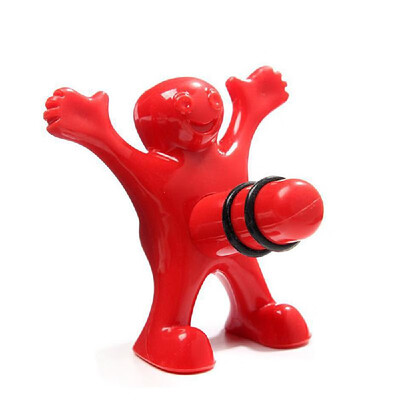 

Red Fun Happy Man Wine Beer Bottle Opener Stopper Corkscrews Kitchen Supplier Bar Tools Cork Plug