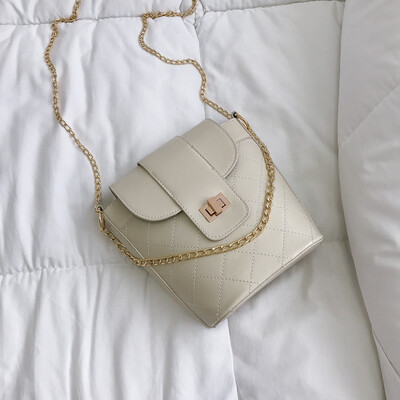 

Small fragrance style rhombic chain bag female 2019 new wave Korean version of the simple wild single shoulder slung bucket bag