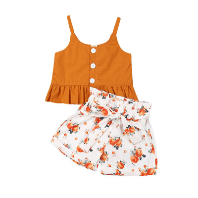 

Summer Baby Kids Girls Toddler Tank Top VestShorts Pants Outfits Clothes Set