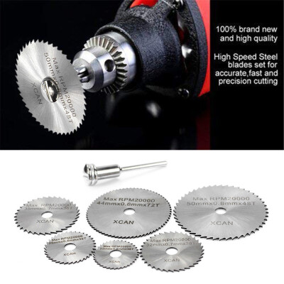 

〖Follure〗7PCS Cutting Discs Mandrel HSS Rotary Circular Saw Blades Tool Cutoff Accessory