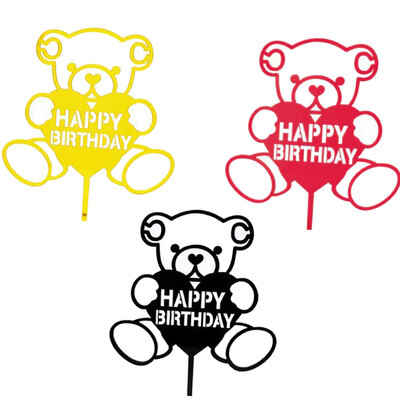 

Happy Birthday Girl Boy Cake Topper Acrylic Cartoon Birthday Married Cake Top Flag