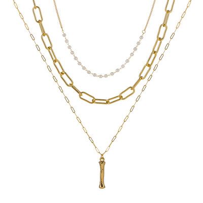 

Tiny Pearl A-Z Fashion Personalized Letter Alphabet Pendant Necklace Gold Color Chain Initial Bib Charms For Women Jewelry