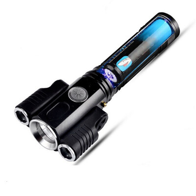 

Outdoor Aluminum alloy multi-purpose light three-head aircraft-shaped flashlight Tactical Torch cree led LED Flashlight